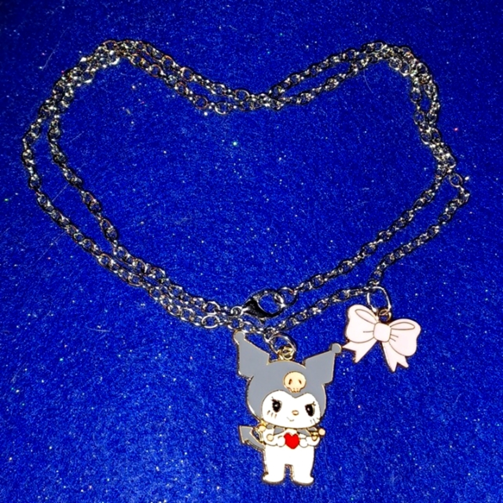 Simple Kuromi Heart ❤️ and a Bow Necklace